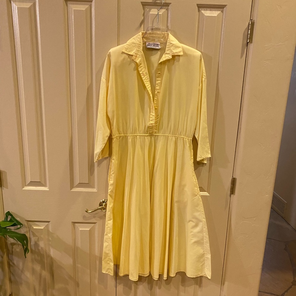 Vintage American Shirt Dress company yellow shirt dress